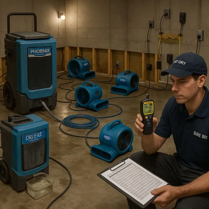 Structural Drying and Dehumidification process in Bradford, RI